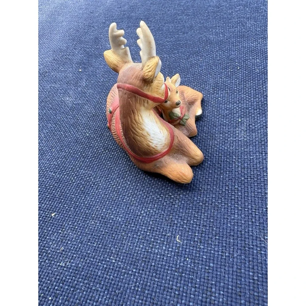 Gorham Reindeer with Fawn Christmas Ornament Vtg 1985 Nature's Families
